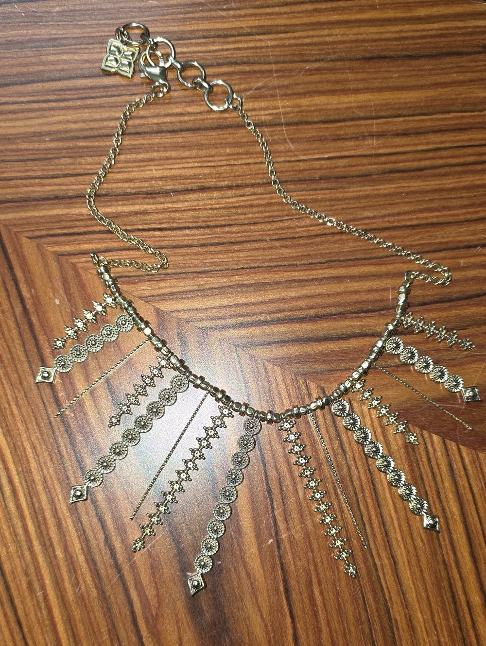 BCBGeneration Gold Fringe Charm Necklace